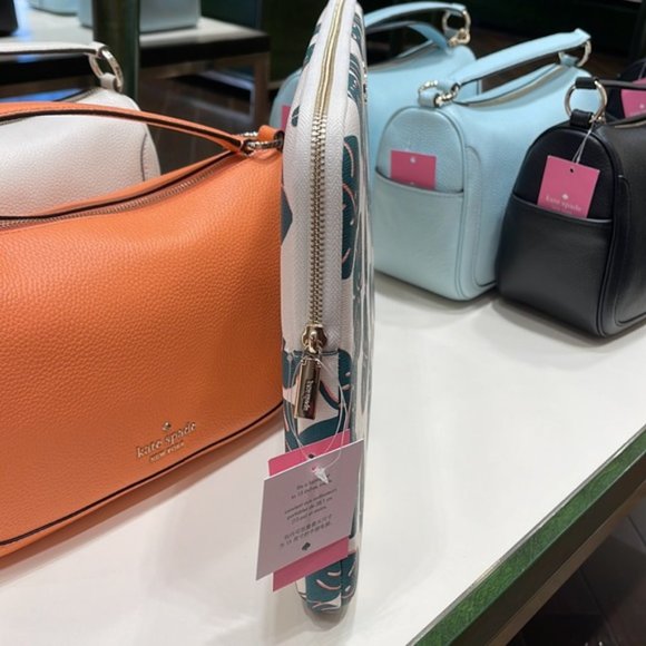 Kate Spade Darcy Monstera Leaves Laptop Sleeve Cream Multi - Picture 9 of 16